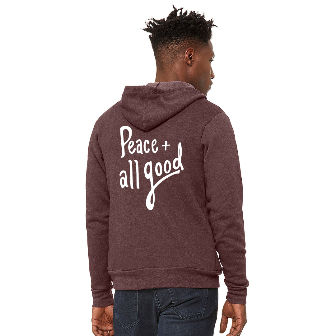 Peace + All Good Zip Up - Plum