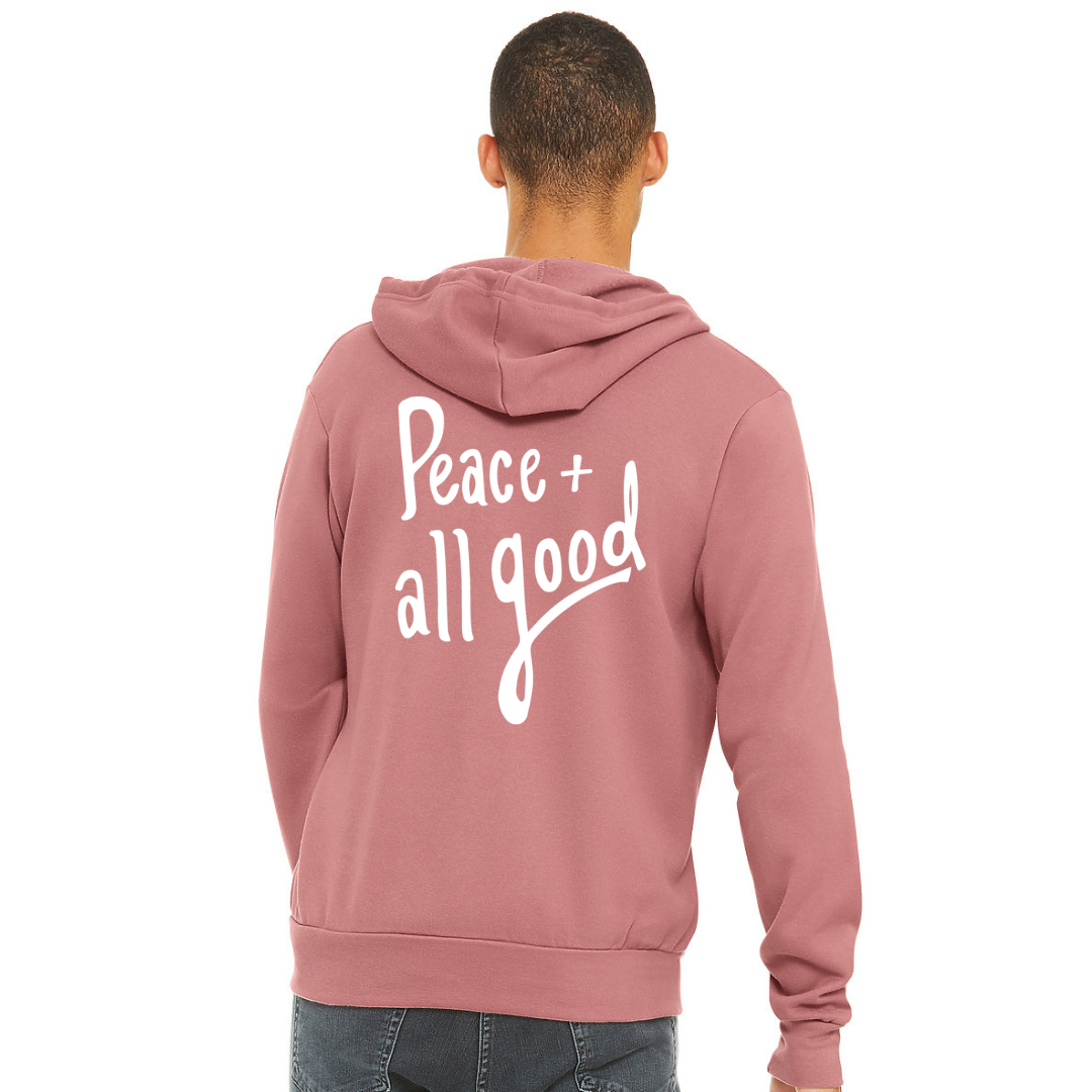 Peace + All Good Zip Up - Orchid