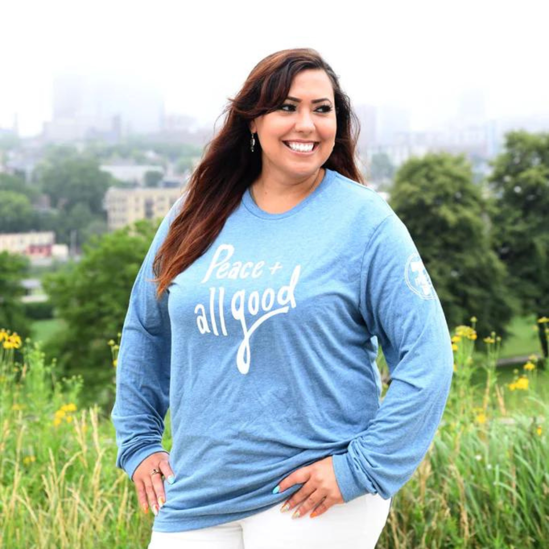 Peace + All Good - Long Sleeved T-Shirt - Slate