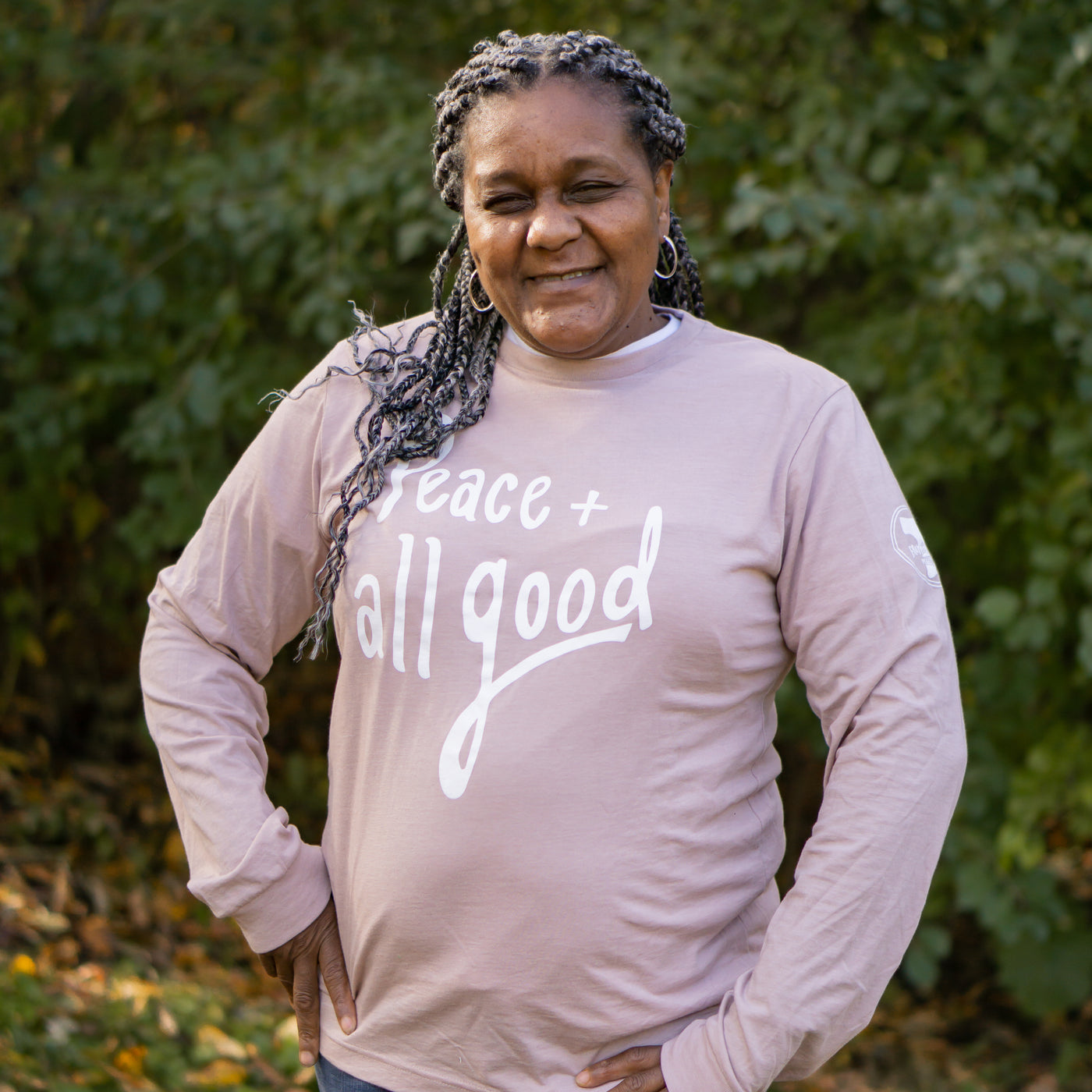 Peace + All Good - Long Sleeved T-Shirt - Blush