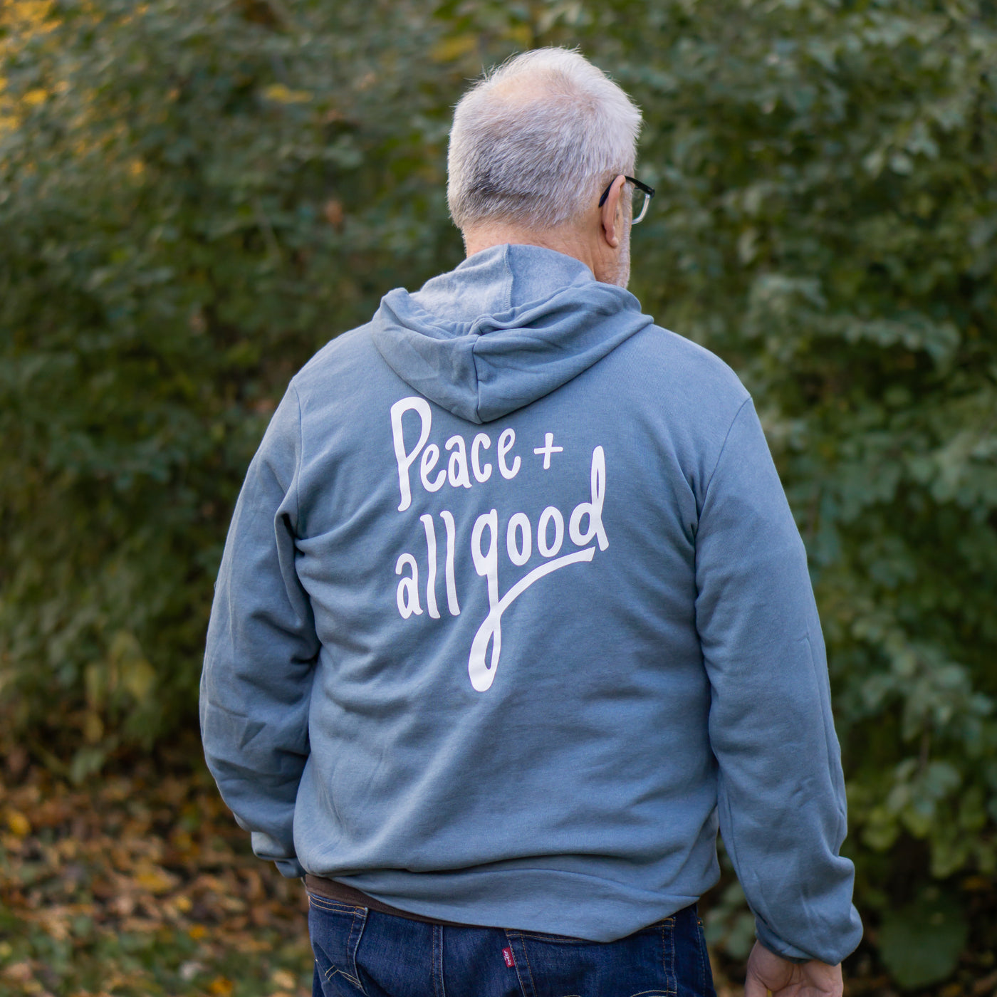 Peace + All Good - Zip Up - Slate