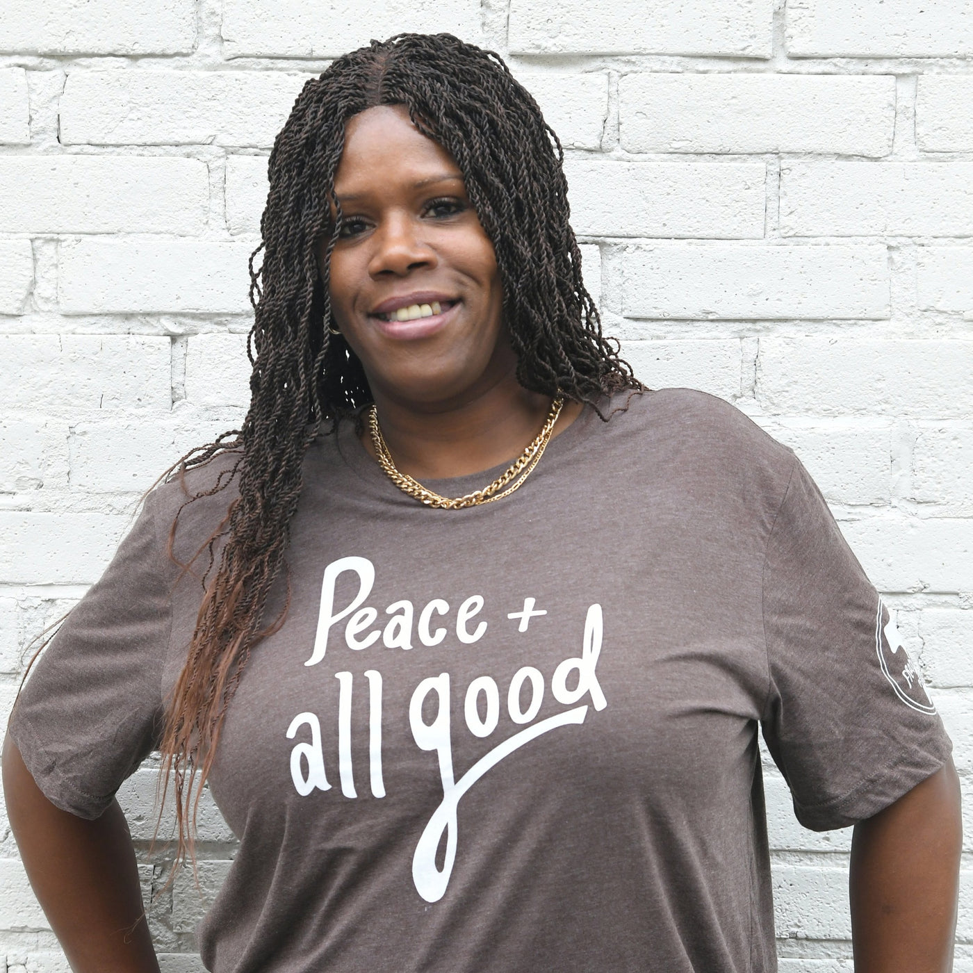 Peace + All Good T-Shirt - Espresso