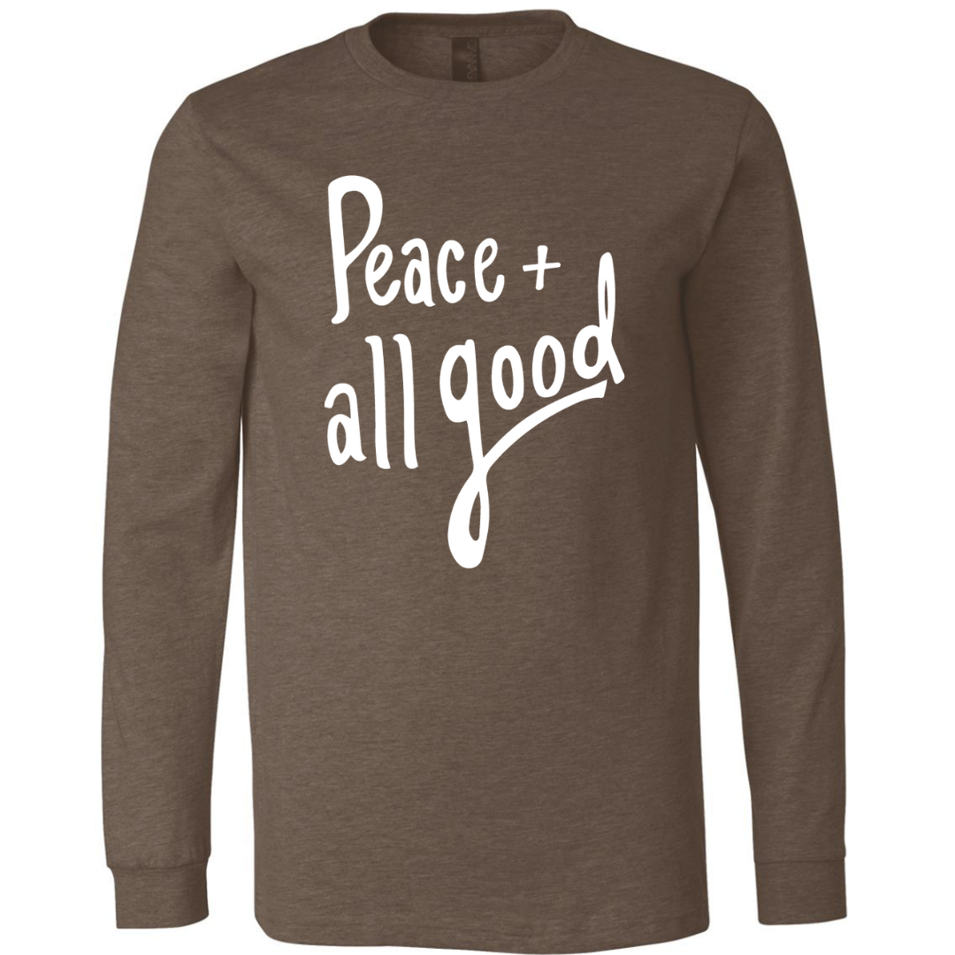 Peace + All Good - Long Sleeved T-Shirt - Espresso