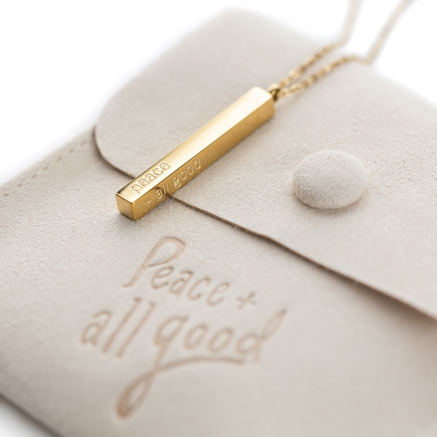 Peace + All Good Bar Necklace