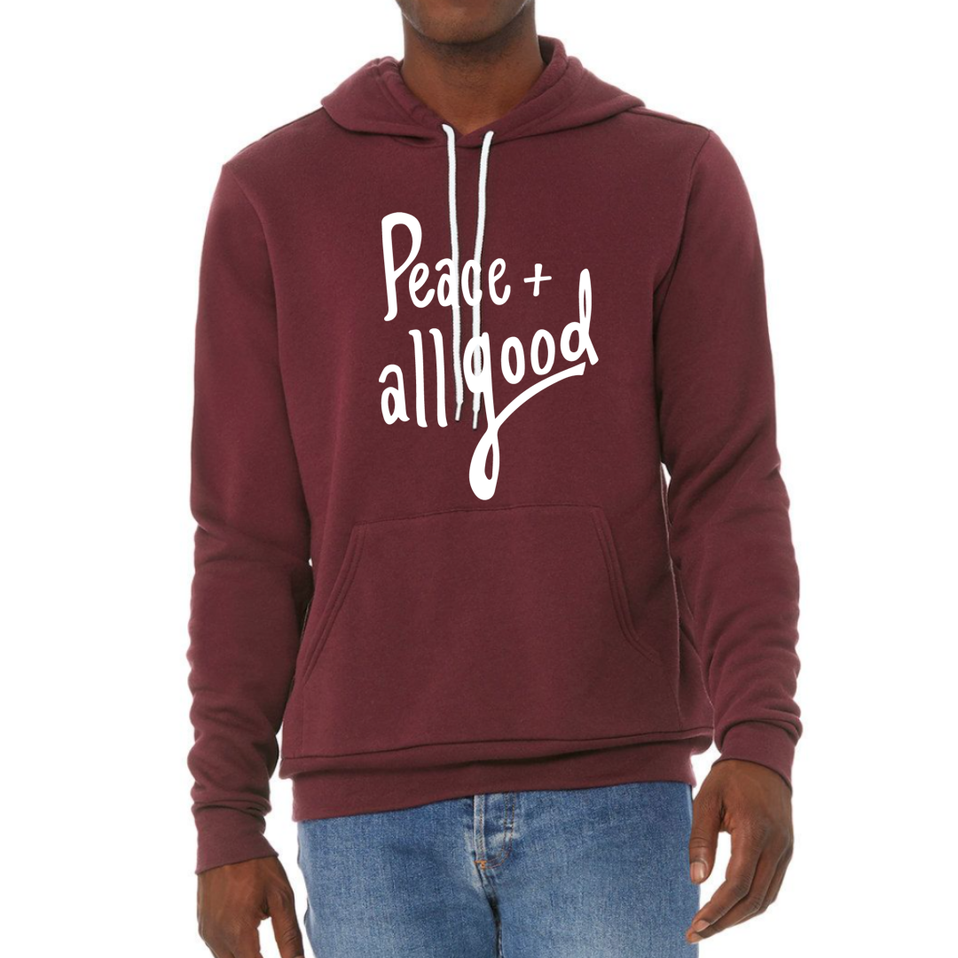 Peace + All Good Hooded Sweatshirt - Cardinal