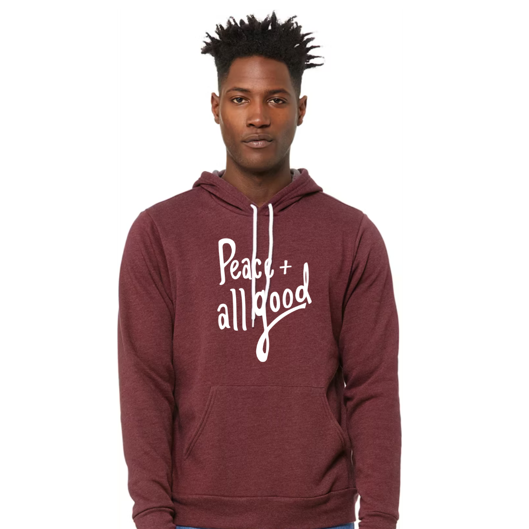 Peace + All Good Hooded Sweatshirt - Plum